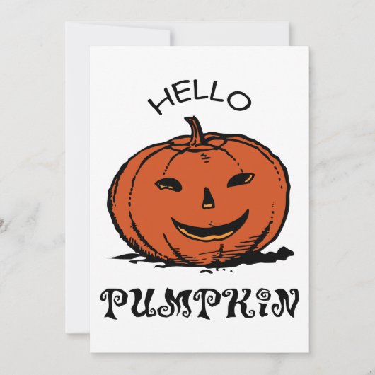 Hallo pompoen jack-o-lantern illustratie, Zwart Kaart (Voorkant)