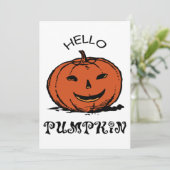 Hallo pompoen jack-o-lantern illustratie, Zwart Kaart (Staand voorkant)