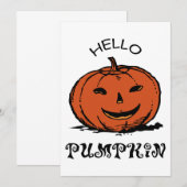 Hallo pompoen jack-o-lantern illustratie, Zwart Kaart (Voorkant / Achterkant)
