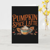 Hallo Pompoen Latte Sce Koffie Liefde Herfst Seizo Kaart (Gele Bloem)