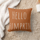 Hallo Pompoen | Minimalistische Herfst Typografie  Kussen (Deken)