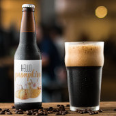 Hallo pompoen Oranje pompoen met bloemen Bier Etiket