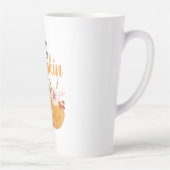 Hallo pompoen Oranje pompoen met bloemen Latte Mok (Rechts)