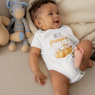 Hallo pompoen Oranje pompoen met bloemen Romper