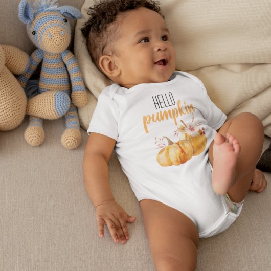 Hallo pompoen Oranje pompoen met bloemen Romper