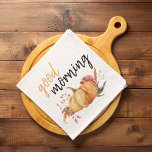 Hallo pompoen Oranje pompoen met bloemen Theedoek<br><div class="desc">Best Gift For Your Friends And Family,  Personalized Thanksgiving Text With Autumn Colors. Happy Thanksgiving With Watercolor Pumpkins With Flowers. Ideas for decorate you home on Thanksgiving</div>