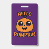 Hallo Pompoen Schattig Halloween Jack-O-Lantern Badge (Achterkant)