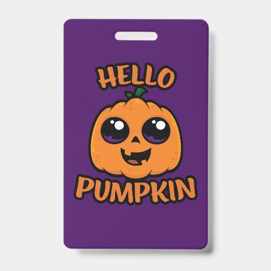 Hallo Pompoen Schattig Halloween Jack-O-Lantern Badge (Voorzijde)