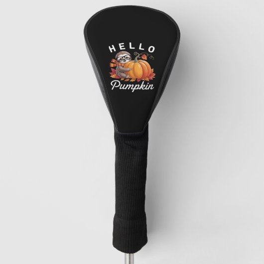 Hallo Pompoen - Schattigee Herfst Luiaard Herfstbl Golfheadcover (Voorkant)
