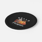 Hallo Pompoen - Schattigee Herfst Luiaard Herfstbl Papieren Bordje (Gekanteld)