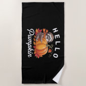 Hallo Pompoen - Schattigee Herfst Luiaard Herfstbl Strandlaken (Voorkant)