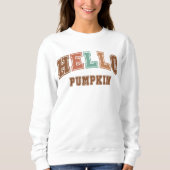 Hallo Pompoen Trendy herfst Varsity Sweatshirt (Voorkant)
