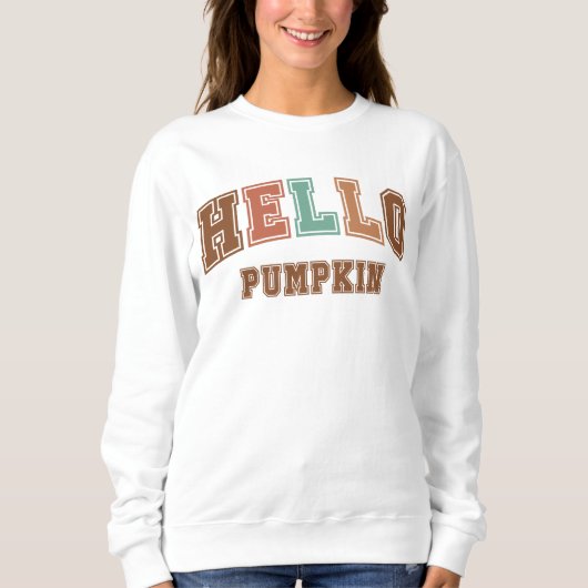 Hallo Pompoen Trendy herfst Varsity Sweatshirt (Voorkant)