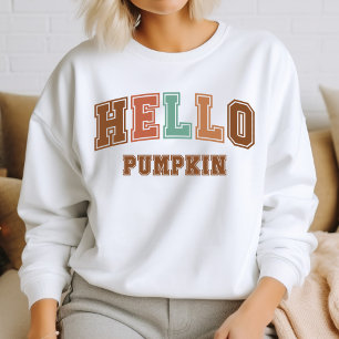 Hallo Pompoen Trendy herfst Varsity Sweatshirt