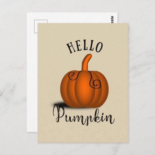 Hallo pompoen waterverf grappige herfst herfst briefkaart (Voorkant / Achterkant)