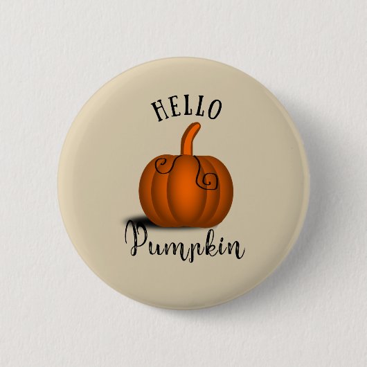 Hallo pompoen waterverf grappige herfst herfst ronde button 5,7 cm (Voorkant)