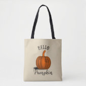 Hallo pompoen waterverf grappige herfst herfst tote bag (Voorkant)