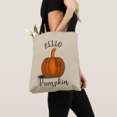 Hallo pompoen waterverf grappige herfst herfst tote bag (Dichtbij)