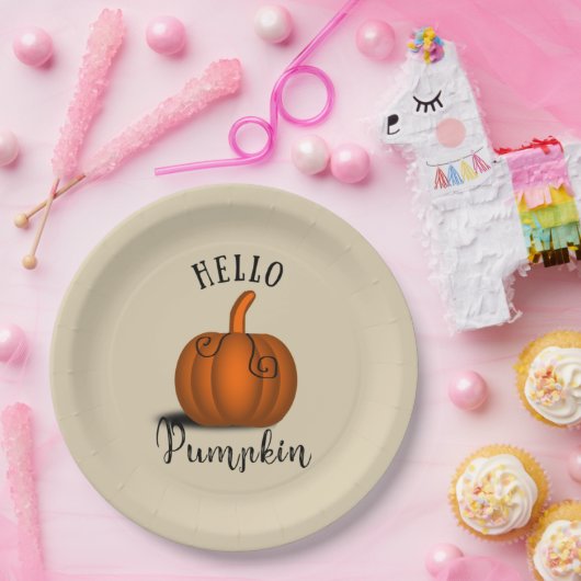 Hallo Pompoen waterverf herfst herfst Papieren Bordje (Feest)