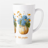 Hallo Pompoenbloem Halloween arrangement Latte Mok (Rechts)