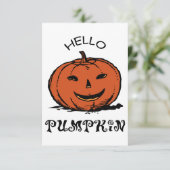 hallo pompoenhefboom-o-lantaarn, zwart bedankkaart (Staand voorkant)