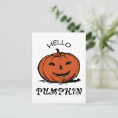 hallo pompoenhefboom-o-lantaarn, zwart briefkaart (Staand voorkant)