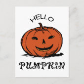 hallo pompoenhefboom-o-lantaarn, zwart briefkaart (Voorkant)