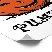 hallo pompoenhefboom-o-lantaarn, zwart poster (Hoek)