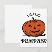 hallo pompoenhefboom-o-lantaarn, zwart RSVP kaartje (Voorkant / Achterkant)