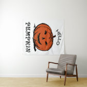 hallo pompoenhefboom-o-lantaarn, zwart wandkleed (In Situ (horizontaal))