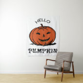 hallo pompoenhefboom-o-lantaarn, zwart wandkleed (In situ)