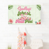 Hallo Poolparty Groene Strepen Spandoek (Insitu)