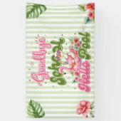 Hallo Poolparty Groene Strepen Spandoek (Verticaal)