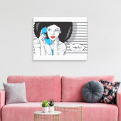 hallo POP mooi meisje bellen, Canvas Afdruk (Insitu (Woonkamer))