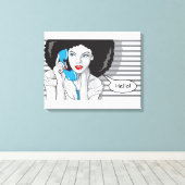 hallo POP mooi meisje bellen, Canvas Afdruk (Insitu (Houten vloer))