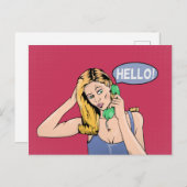 hallo Pop Retro Briefkaart (Voorkant / Achterkant)