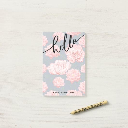 hallo Post-it opmerkingen Jouw naam toevoegen Post-it® Notes (Op bureau)