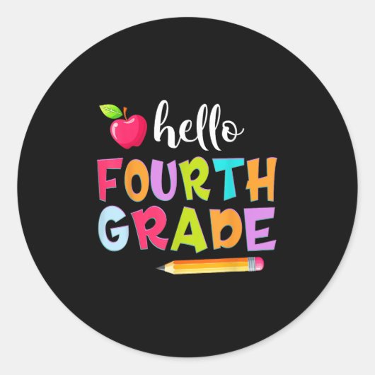 Hallo Potlood vierde leerkracht student 4e Afstude Ronde Sticker (Voorkant)