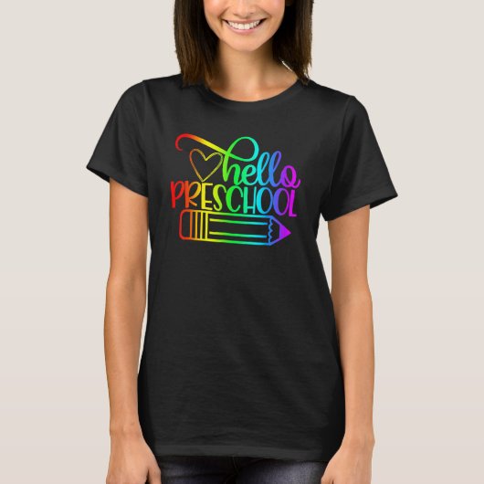 Hallo Potlood Voorbereidend Onderwijs Terug Naar S T-shirt (Voorkant)