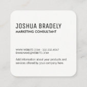 Hallo Praatbubbel Vierkante Visitekaartje (Achterkant)