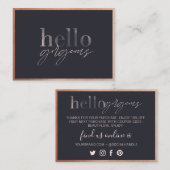 Hallo Prachtig, bedankt voor je zakelijke schoonhe Klantenkaartje (Voorkant / Achterkant)