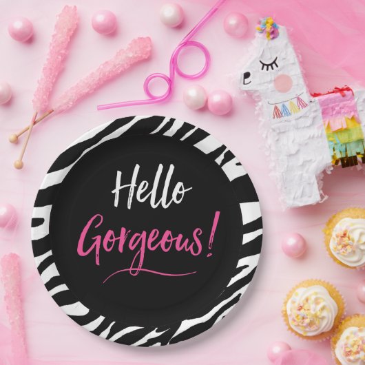 "Hallo Prachtig!" Borden van partijen Papieren Bordje (Feest)