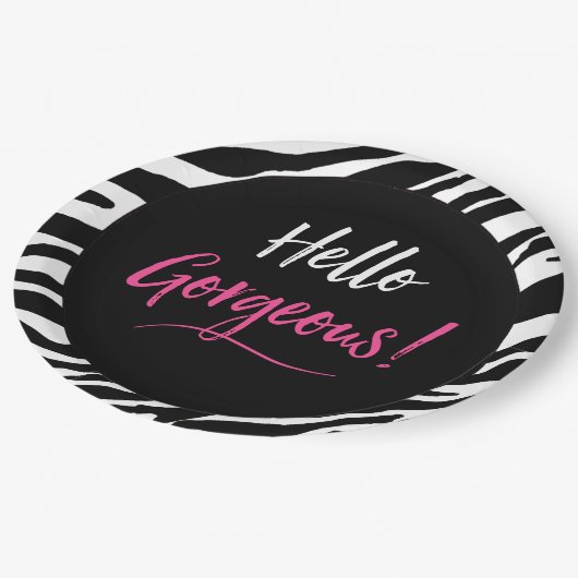 "Hallo Prachtig!" Borden van partijen Papieren Bordje (Gekanteld)