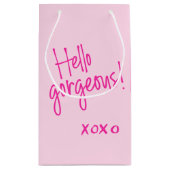 hallo Prachtig! Cute Pink Handlettering XOXO Klein Cadeauzakje (Achterkant)