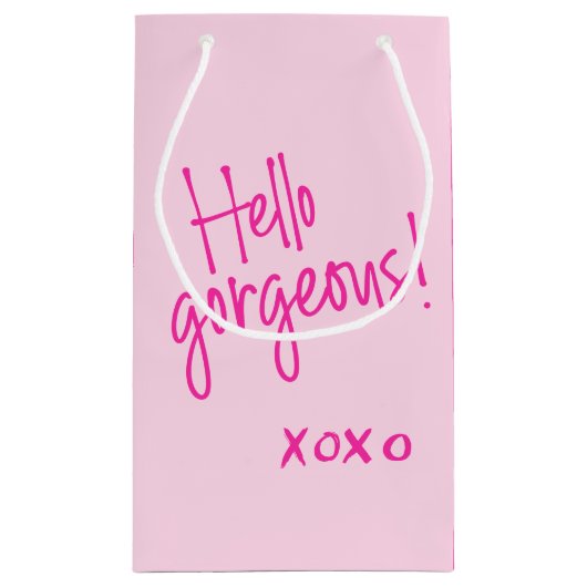 hallo Prachtig! Cute Pink Handlettering XOXO Klein Cadeauzakje (Achterkant)