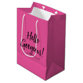 "Hallo Prachtig!" Medium Cadeauzakje (Voorkant Gekanteld)
