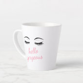 hallo Prachtig met  Eyelashes Glamoureus Latte Mok (Linkerhoek)