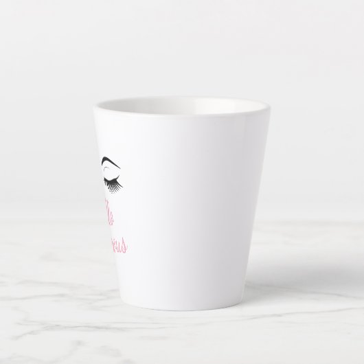 hallo Prachtig met  Eyelashes Glamoureus Latte Mok (Voorkant)