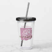 hallo prachtig - Moderne Chic Floral roze Rose Acryl Drinkbeker (Achterkant)