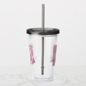 hallo prachtig - Moderne Chic Floral roze Rose Acryl Drinkbeker (Rechts)